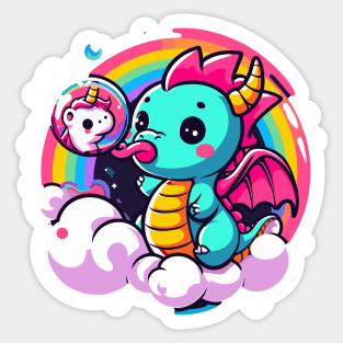 Bubble Dreams Baby Dragon Unicorn Serenade Sticker